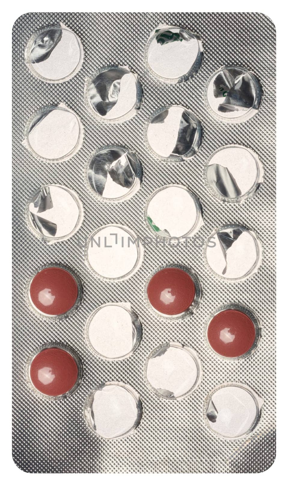 Round brown tablets in blister pack by ndanko