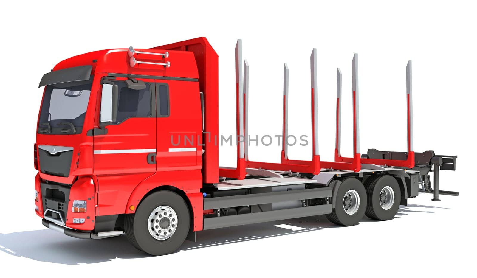 Forestry Forwarder 3D rendering on white background by 3DHorse