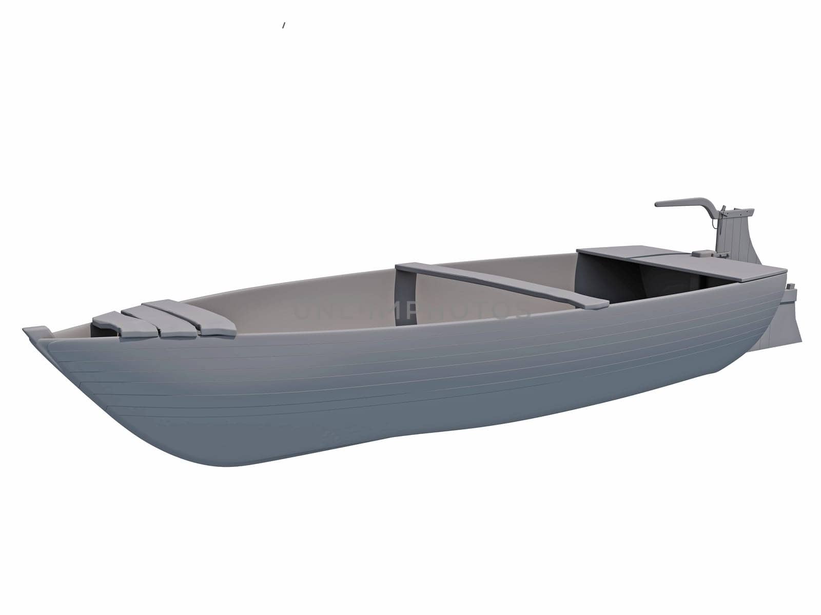 River Boat 3D rendering model on white background