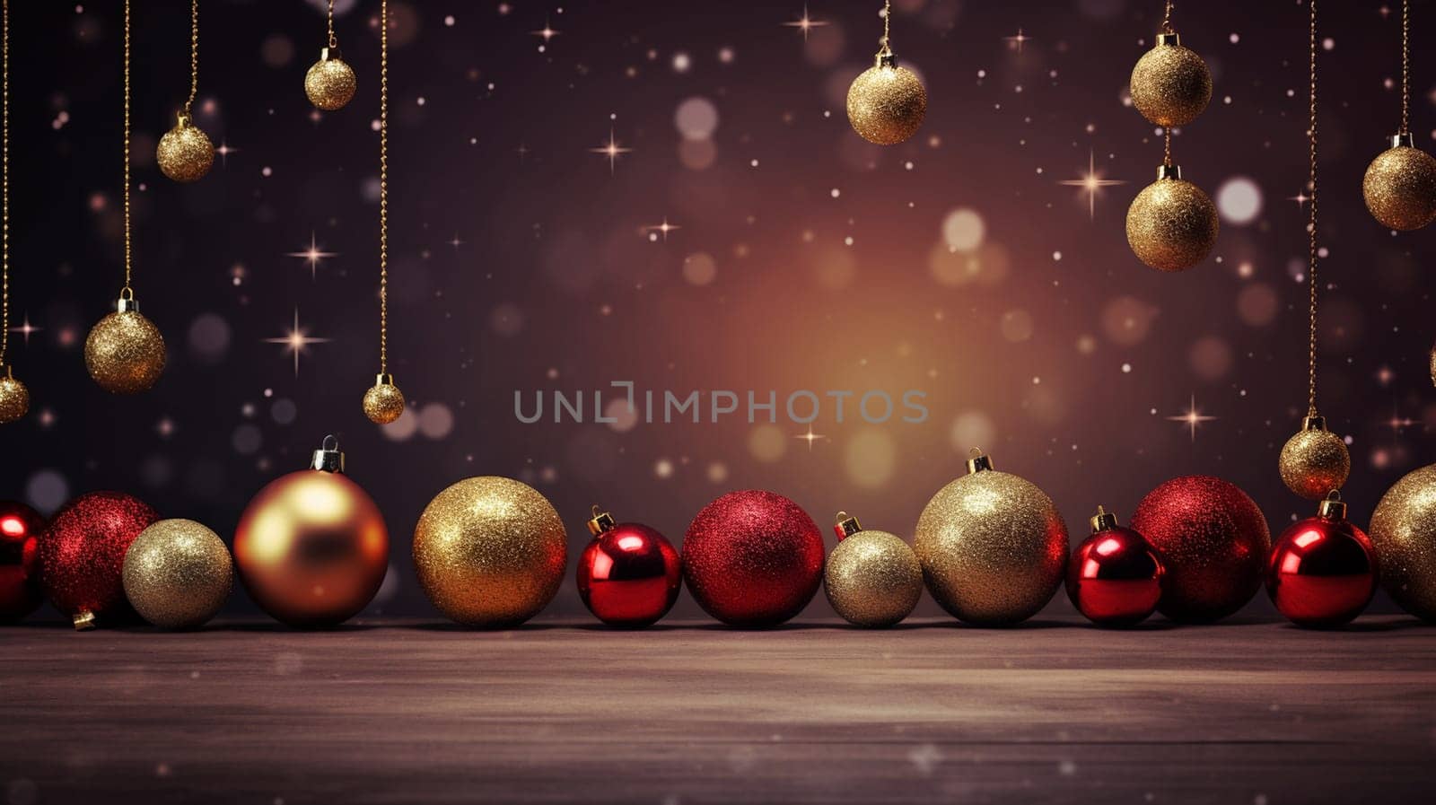 Merry Christmas and Happy New Year, Holidays greeting card background. Selective focus. Generative AI, by mila1784