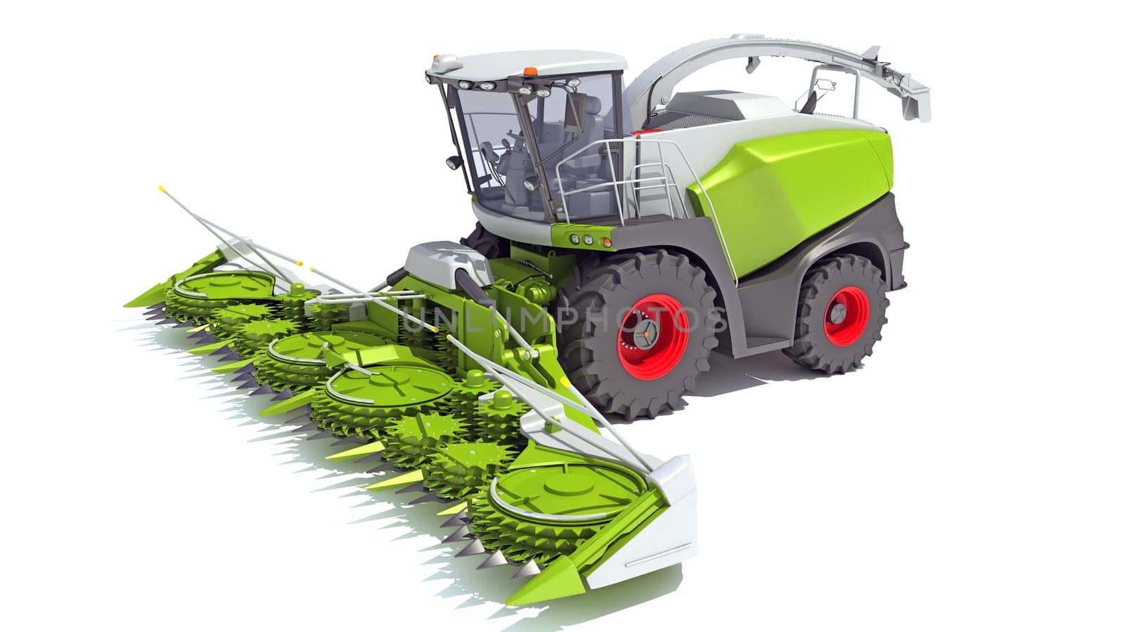 Combine Harvester 3D rendering model on white background