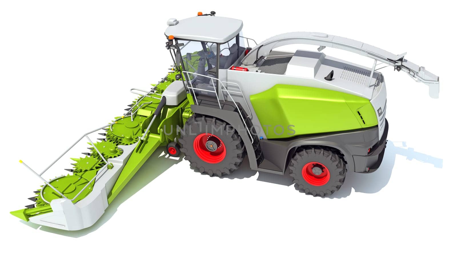 Combine Harvester 3D rendering model on white background