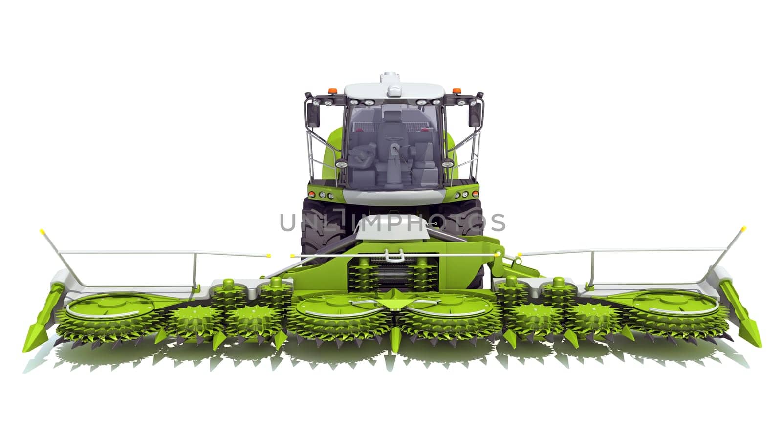 Combine Harvester 3D rendering model on white background