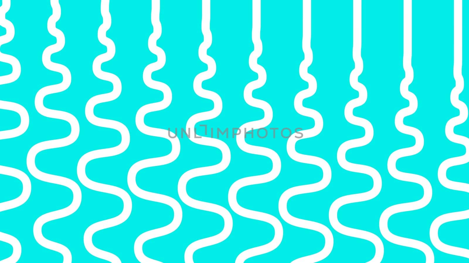 Minimal wavy abstract background. White curved lines on turquoise background. High quality photo