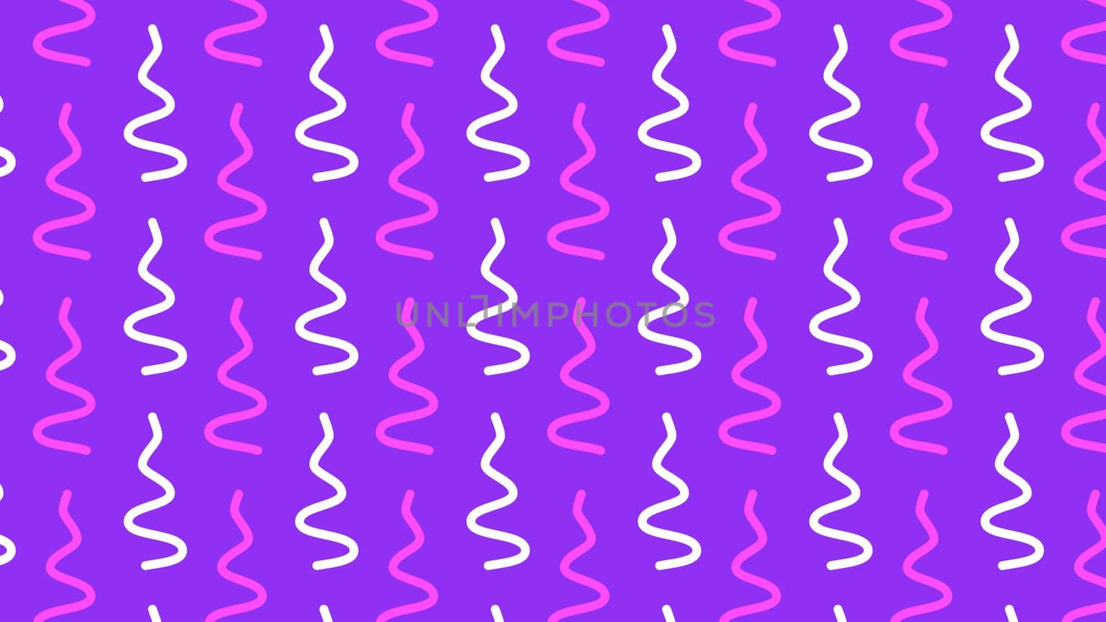 Minimal modern zig zag background. White and pink curved line on purple background. High quality
