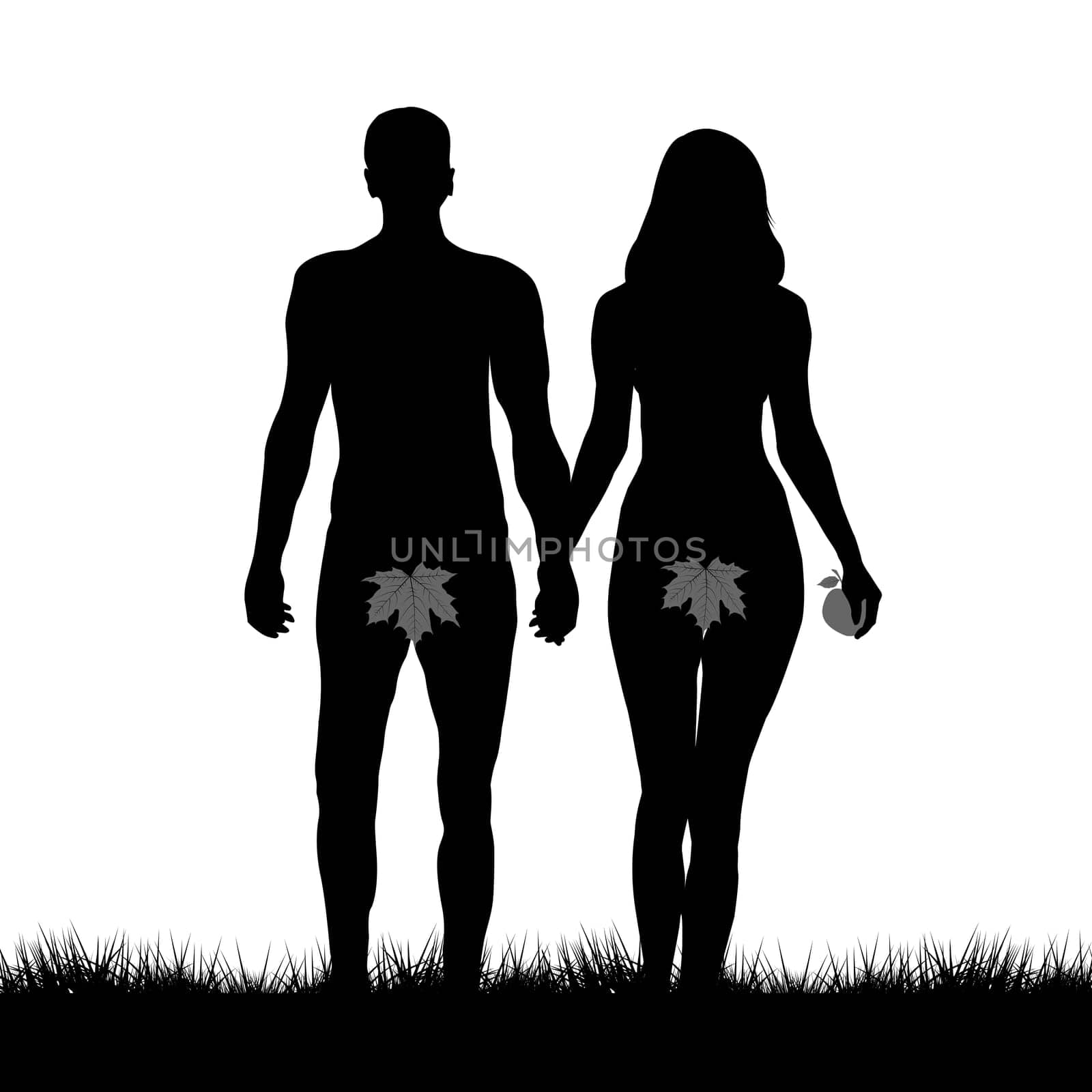 Adam and Eve silhouettes
