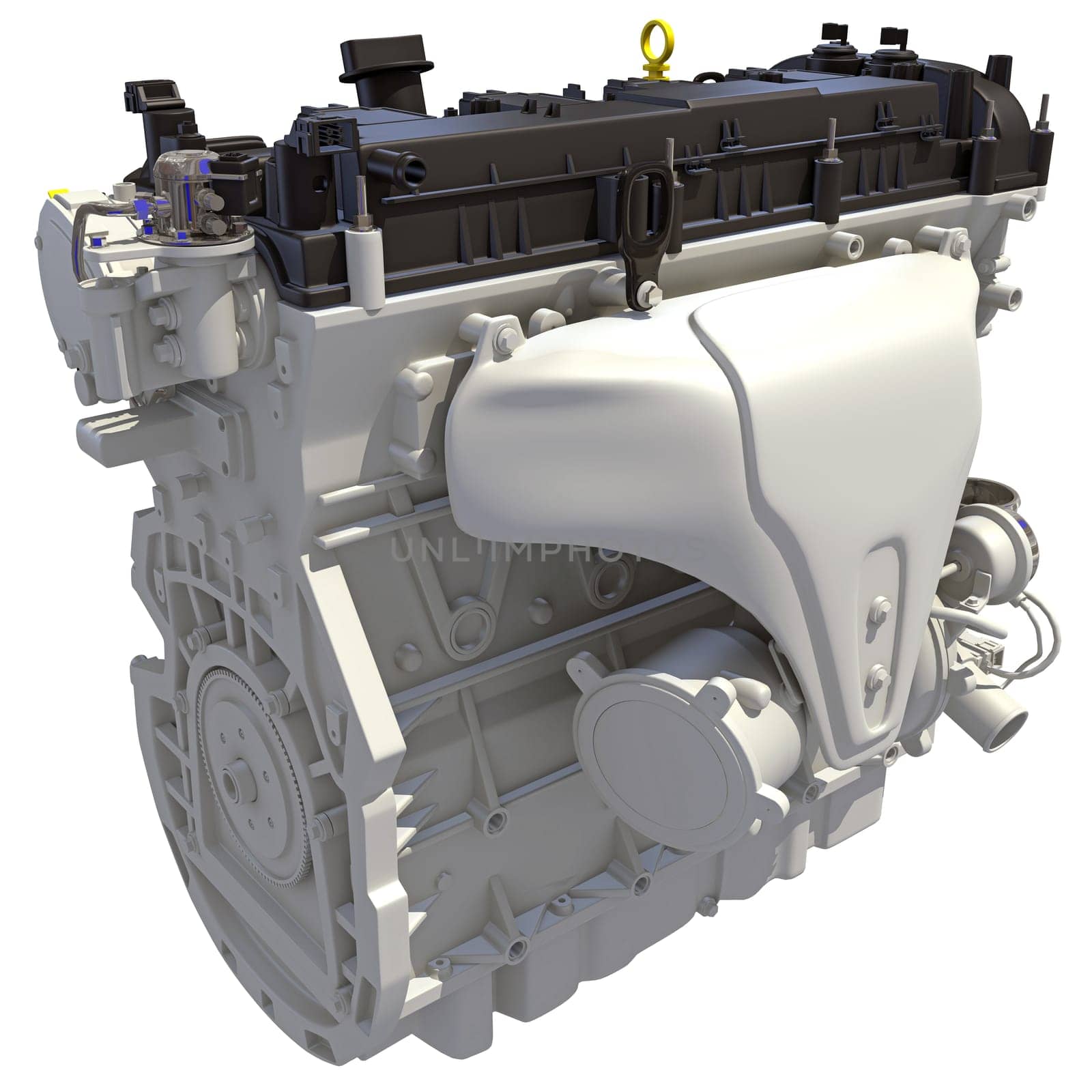 Car Engine 3D rendering on white background by 3DHorse