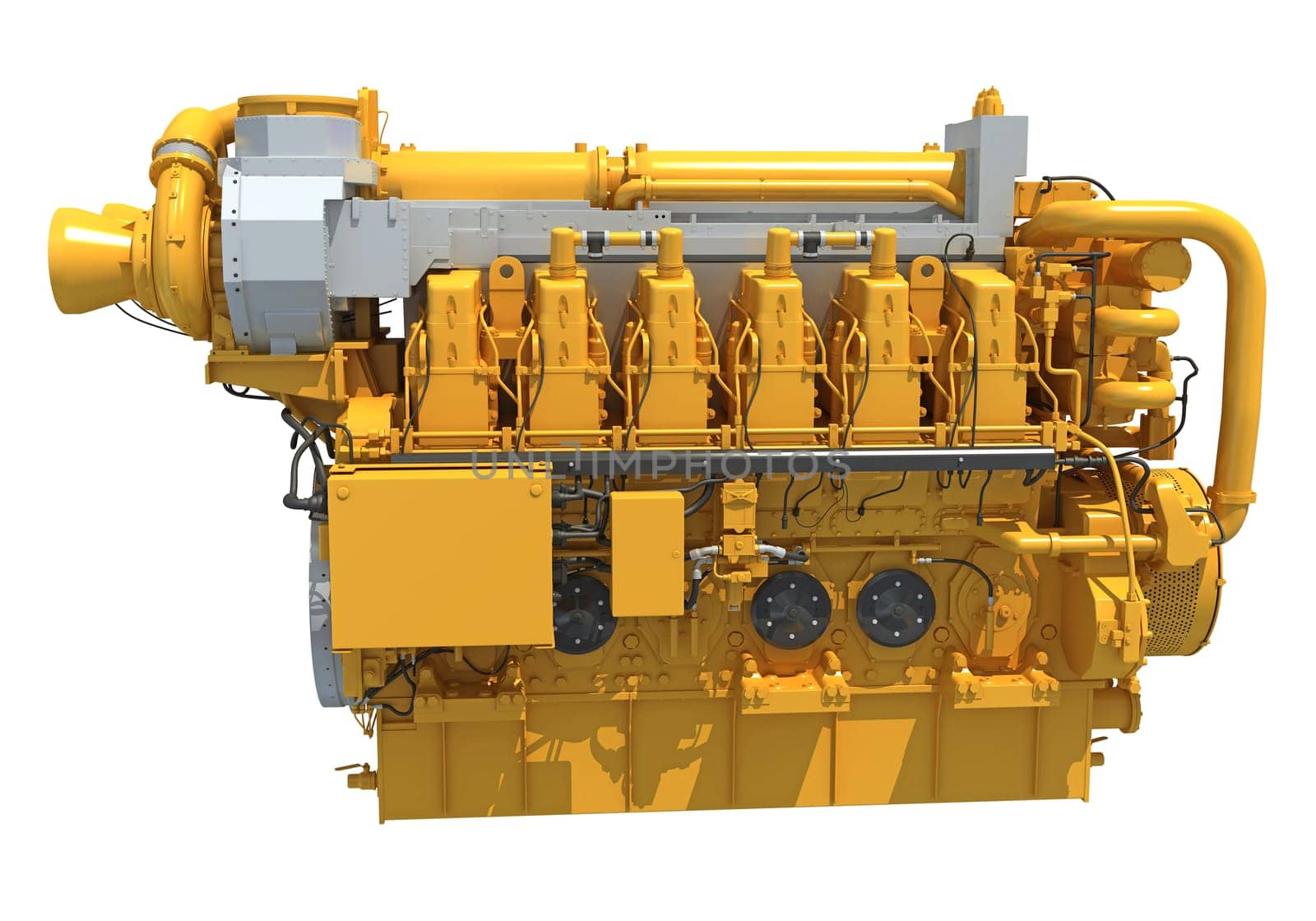 Marine Propulsion Engine for Ships, Yachts and Boats 3D rendering model