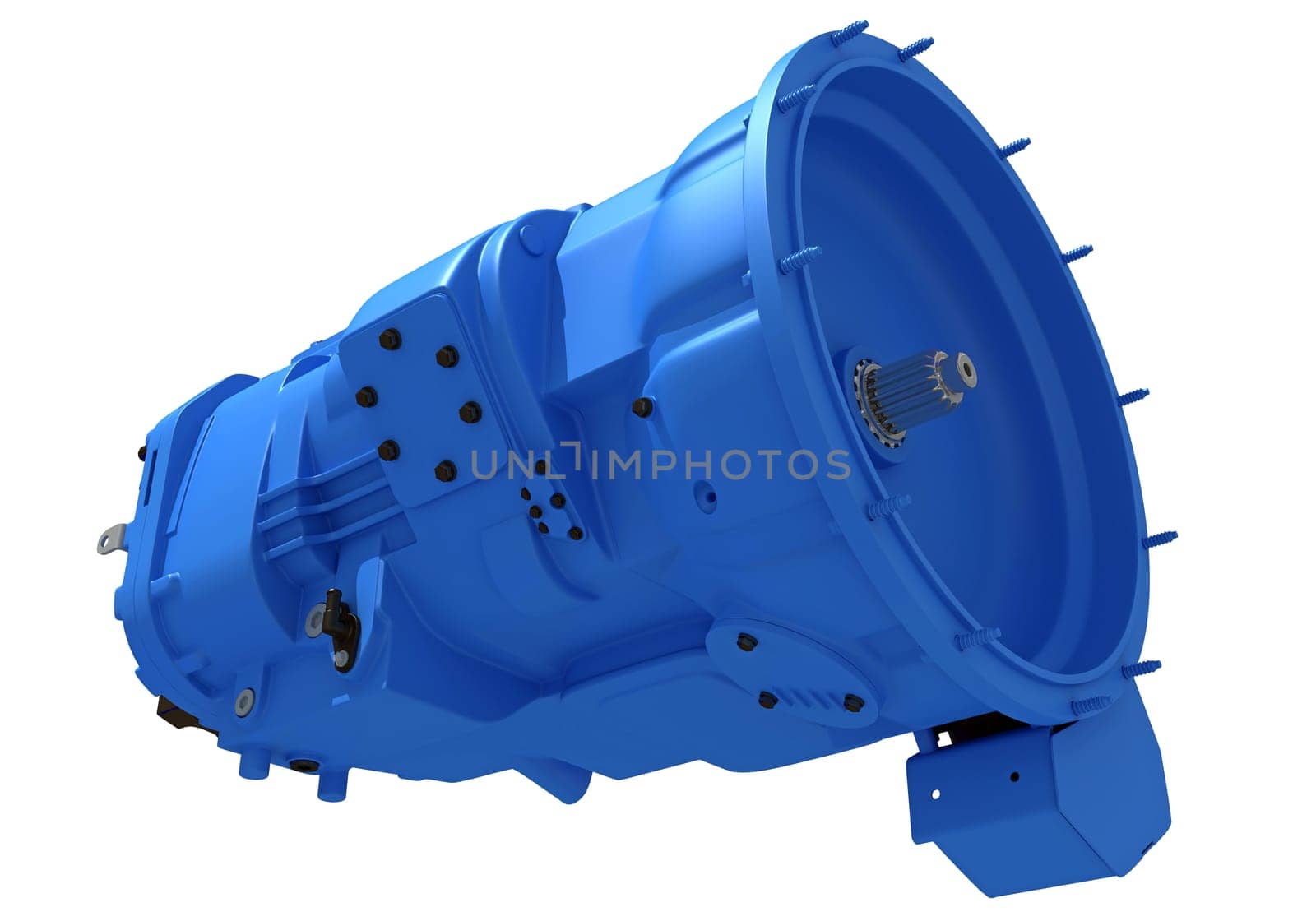 Car Transmission 3D rendering model Trans on white background