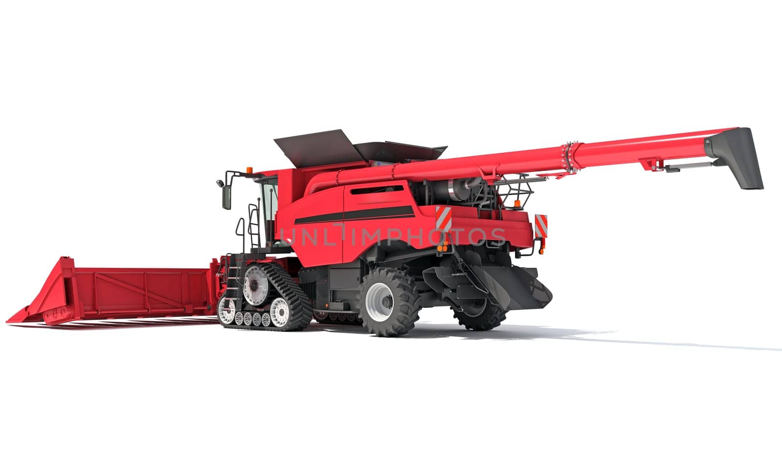Farm Combine Harvester 3D rendering model on white background