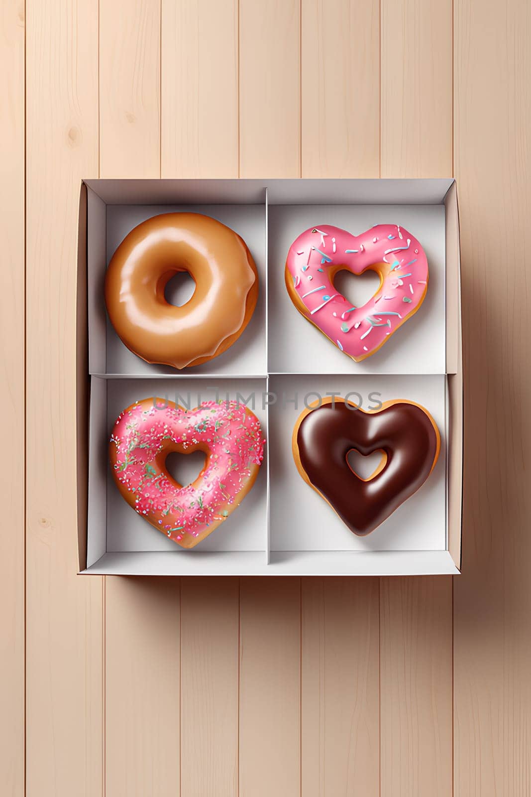 Donut in the shape of a heart. Valentine's Day Gift Concept