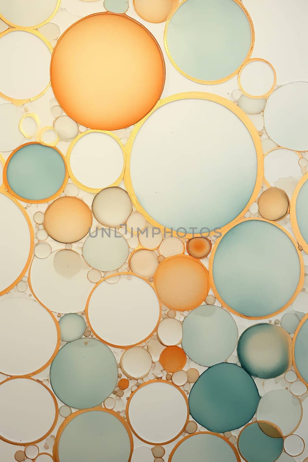 Abstract artistic background with a group of colored circles by chrisroll