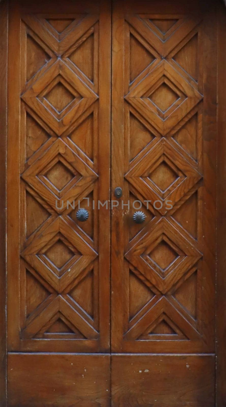 Old door in medieval district, Bergamo, Italy concept photo. Urban architectural photography. High quality picture