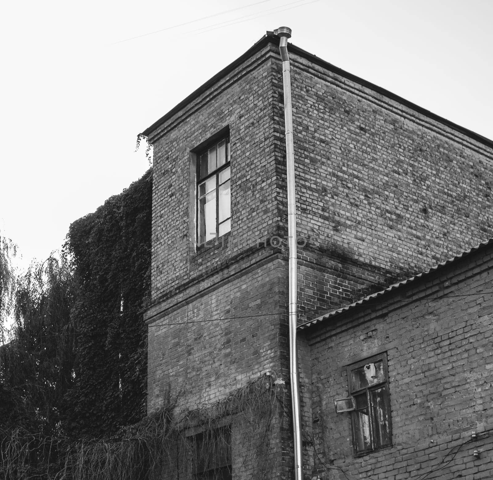 Front view of old building black and white concept photo by _Nataly_Nati_