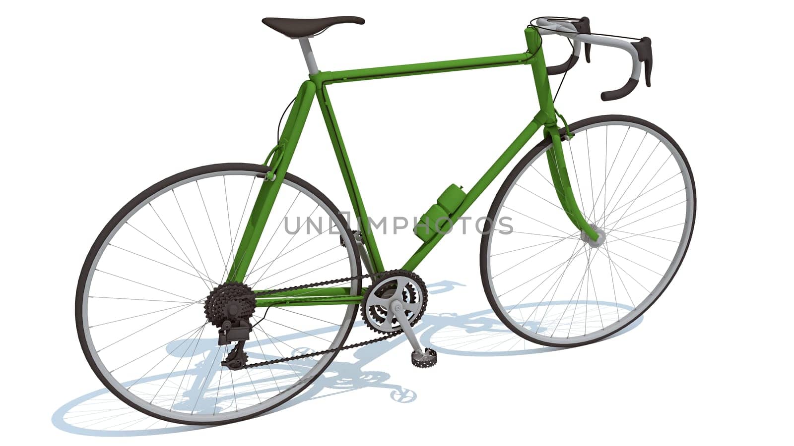 Bike 3D rendering model bicycle on white background