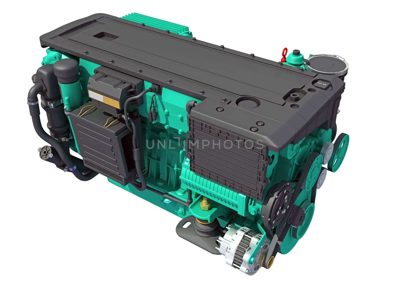 Marine Propulsion Engine for Ships, Yachts and Boats 3D rendering model