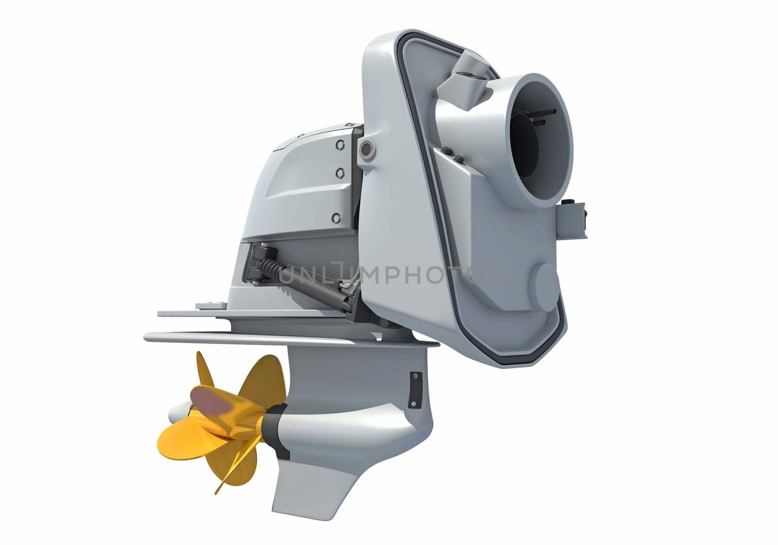 Boat Engine 3D rendering on white background by 3DHorse