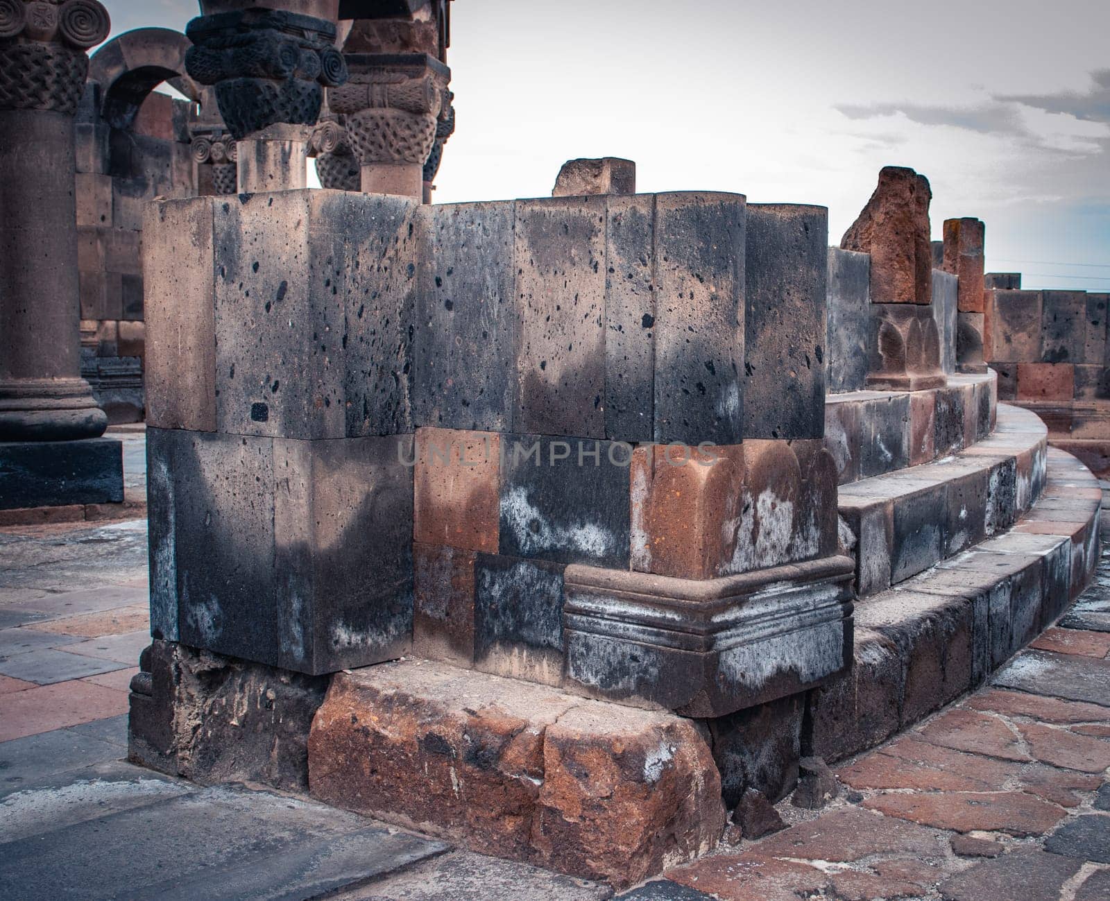 Ruins of an ancient Christian temple close up photo. by _Nataly_Nati_