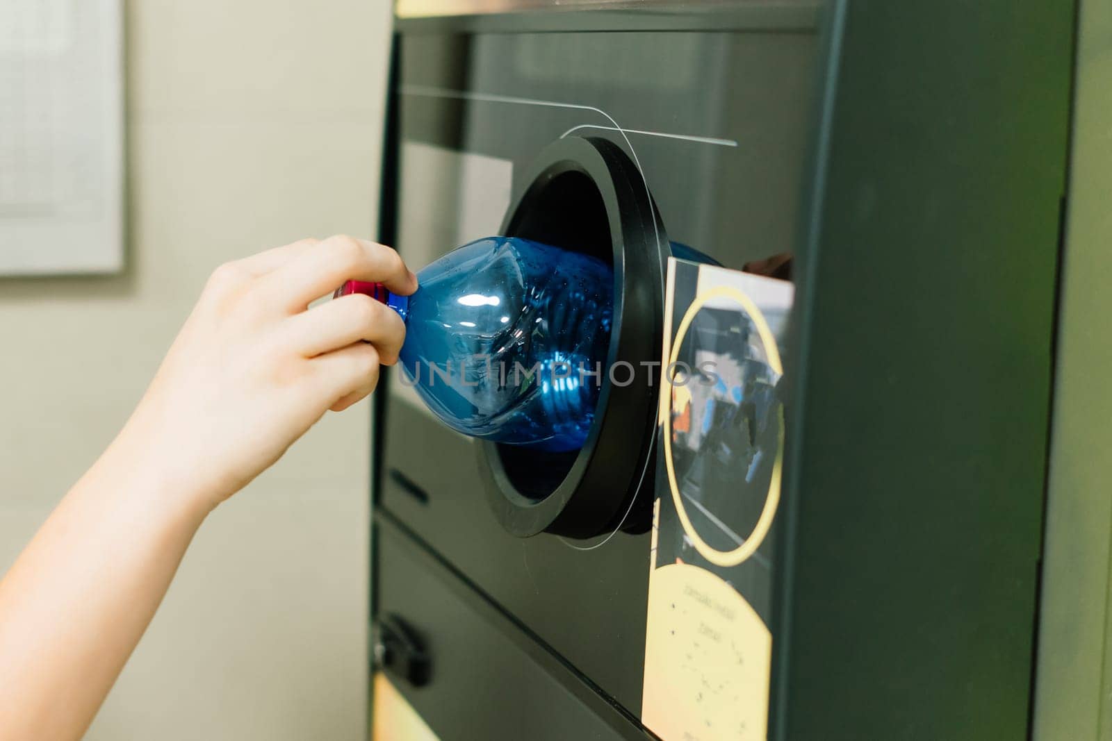 Bottle deposit: recyclable bottle in a store Europe