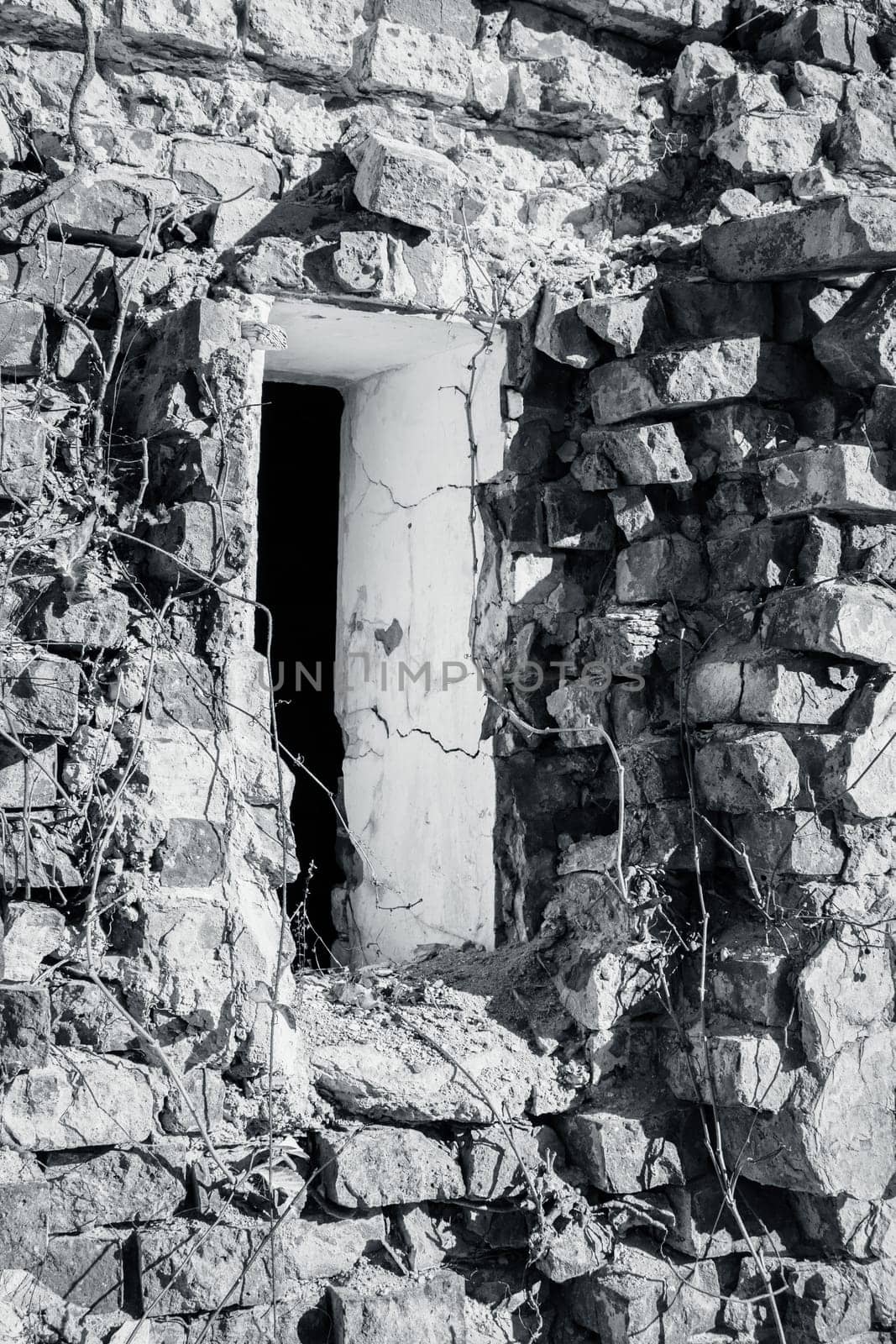 Castle ruins window view concept photo. Ruined ancient castle in Ukraine. by _Nataly_Nati_