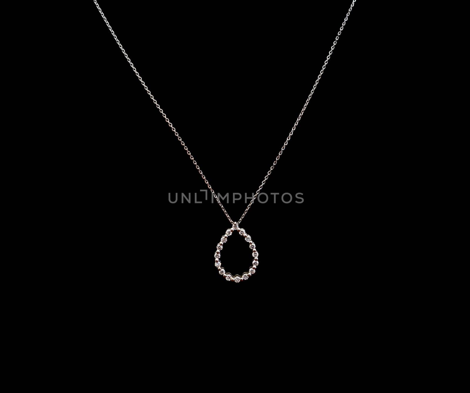 Luxury expensive white gold necklace with diamonds by paulvinten