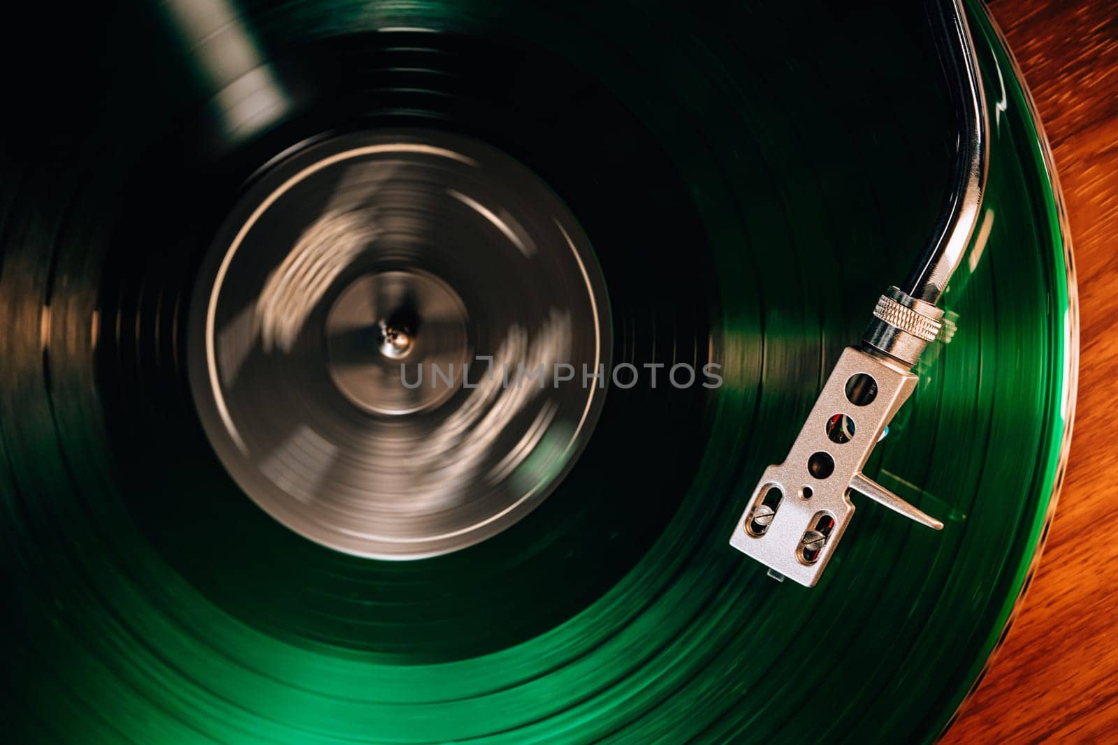 Classic vinyl record, turntable spin, analog sound, music concept. Retro vibes. by kristina_kokhanova