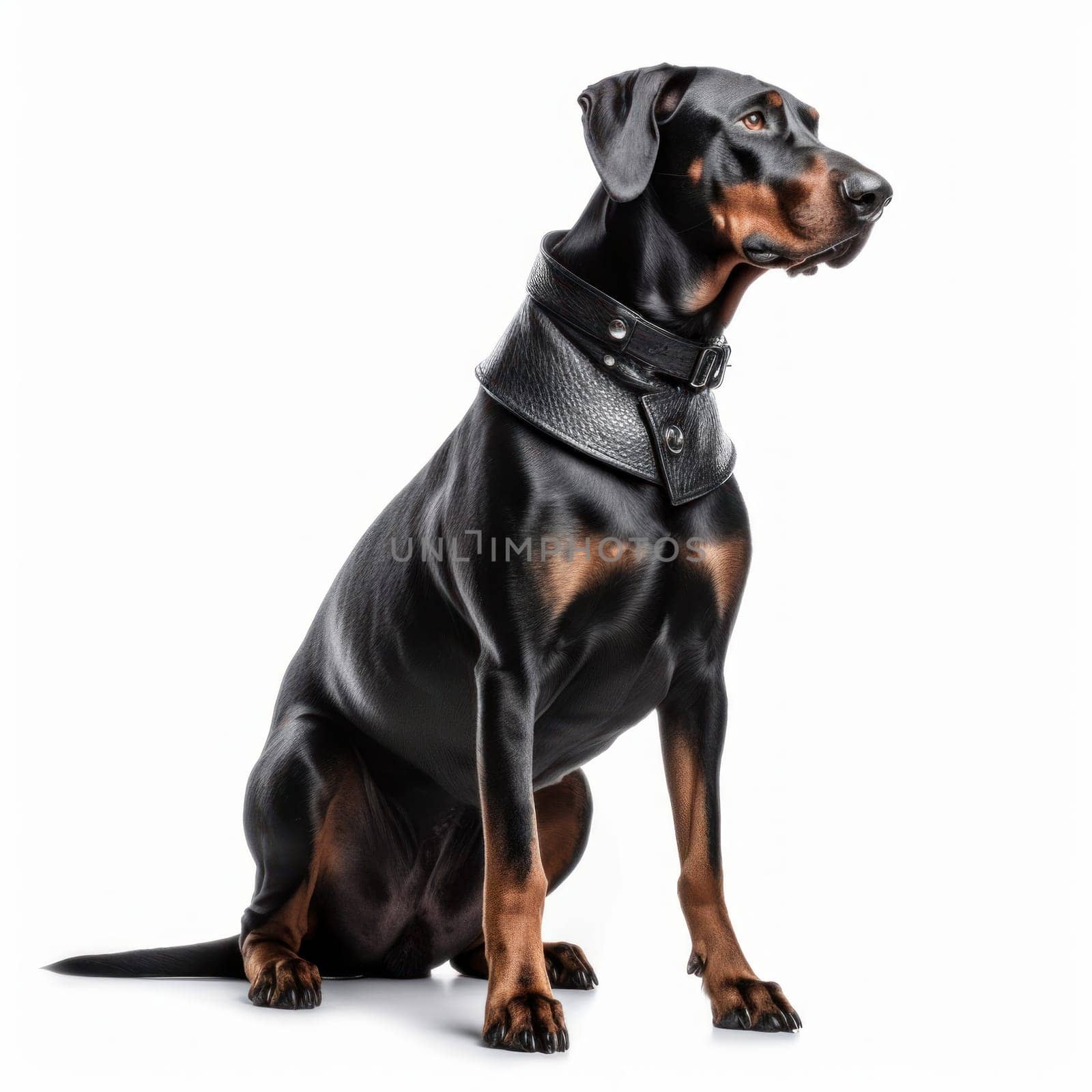 Dog guard on a white background. Security agency. Dog training by andreyz