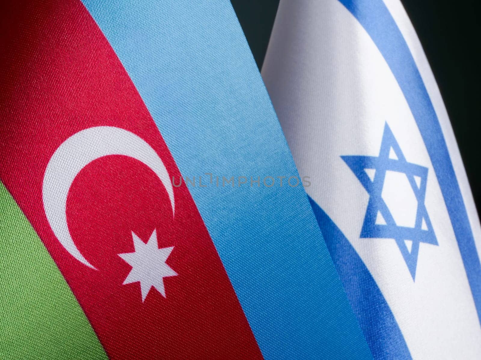 Small flags of Azerbaijan and Israel. by designer491