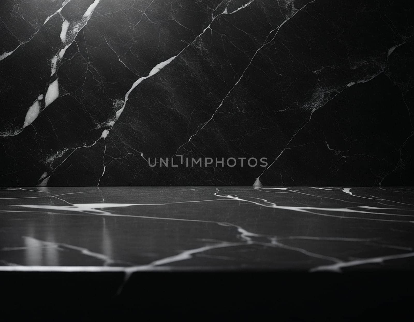 Professional interior design with expensive black marble and granite. Excellent background for presentation and product. High quality illustration