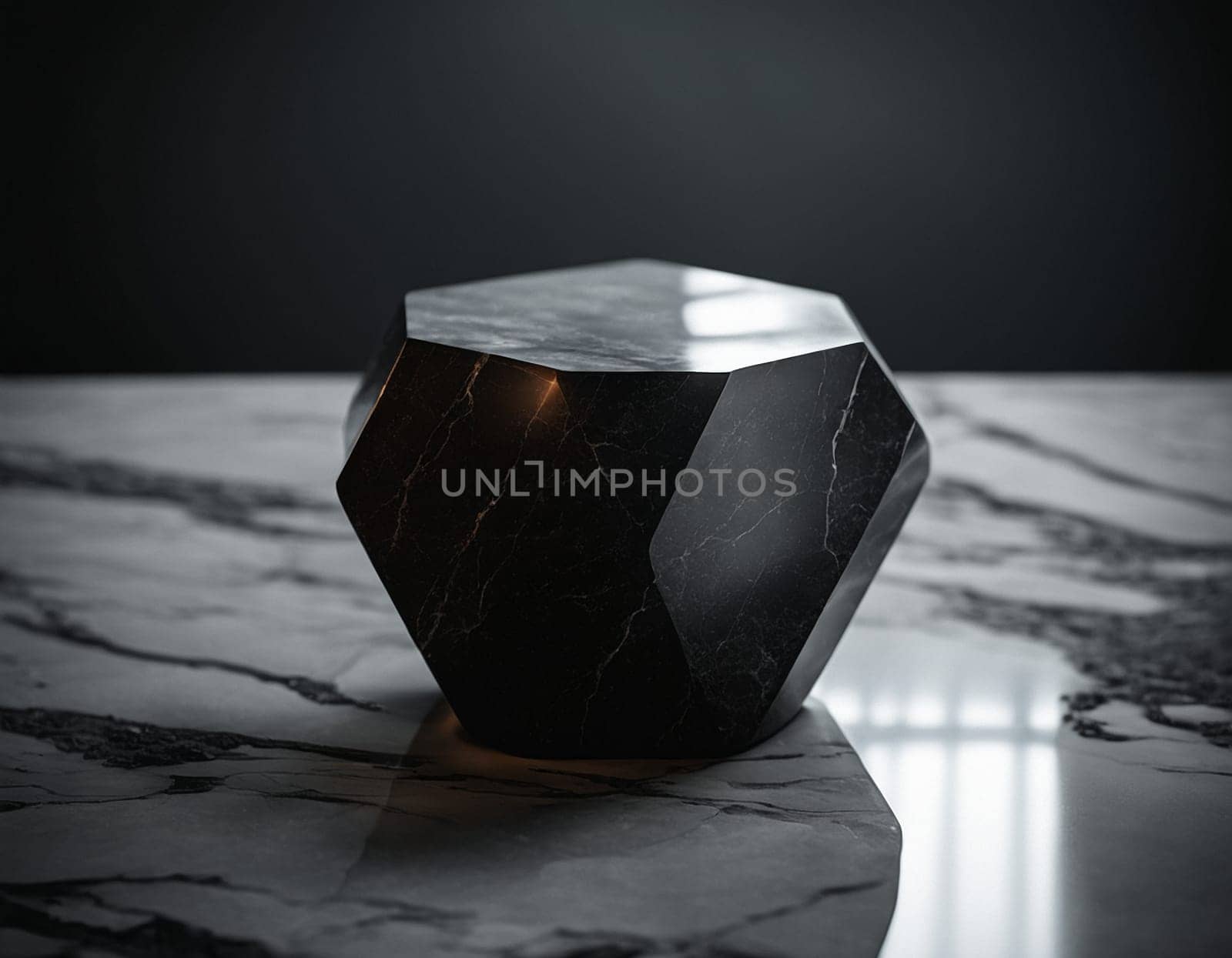 Professional interior design with expensive black marble and granite. Excellent background for presentation and product. High quality illustration