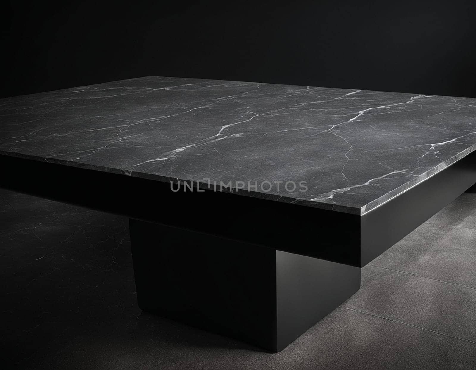 Professional interior design with expensive black marble and granite. Excellent background for presentation and product. High quality illustration