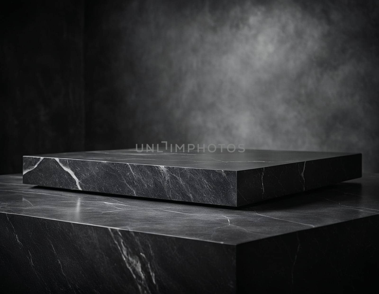 Professional interior design with expensive black marble and granite. Excellent background for presentation and product. High quality illustration