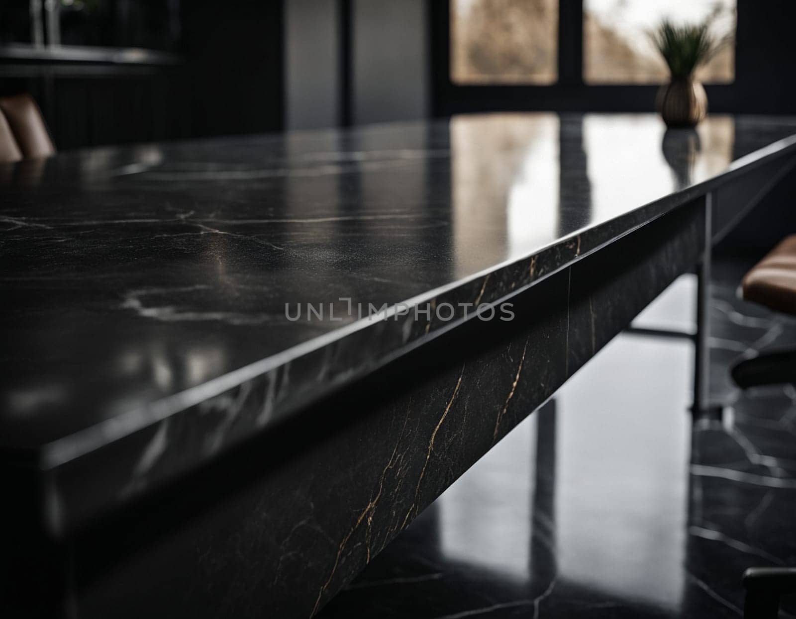 Professional interior design with expensive black marble and granite. Excellent background for presentation and product. High quality illustration