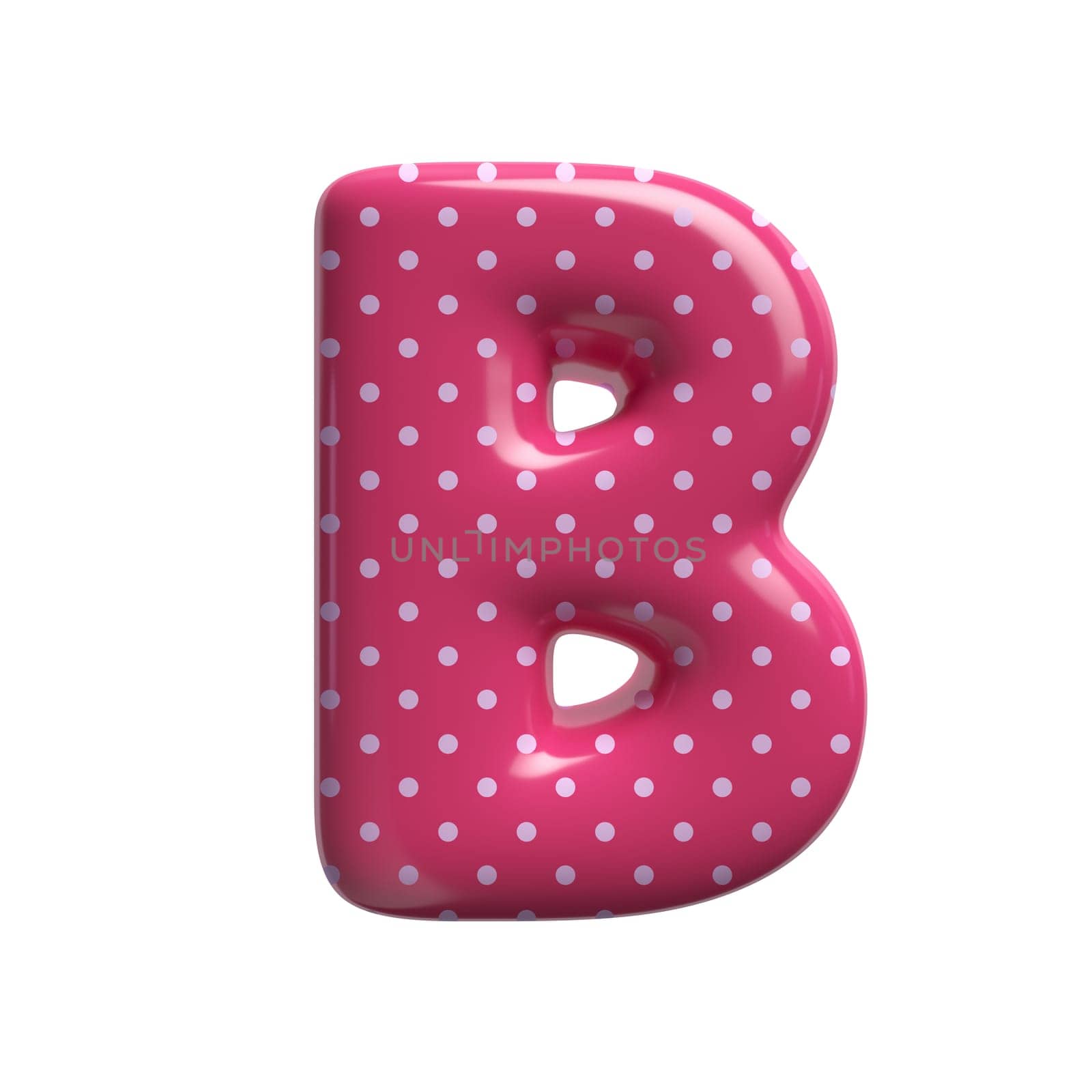 Polka dot letter B - Capital 3d pink retro font - suitable for Fashion, retro design or decoration related subjects by chrisroll