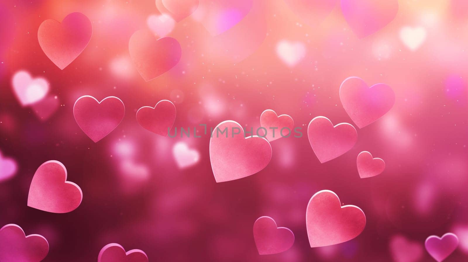 Beautiful red and pink card with hearts. Love concept, Valentine's Day greeting card. Selective focus. Generative AI, by mila1784