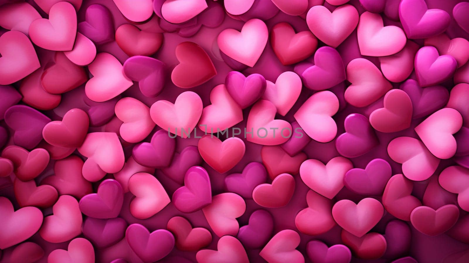 Beautiful red and pink card with hearts. Love concept, Valentine's Day greeting card. Selective focus. Holidays Generative AI,