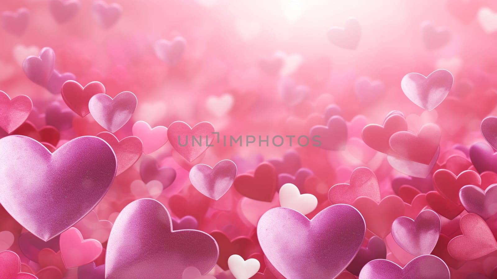 Beautiful red and pink card with hearts. Love concept, Valentine's Day greeting card. Selective focus. Holidays Generative AI,