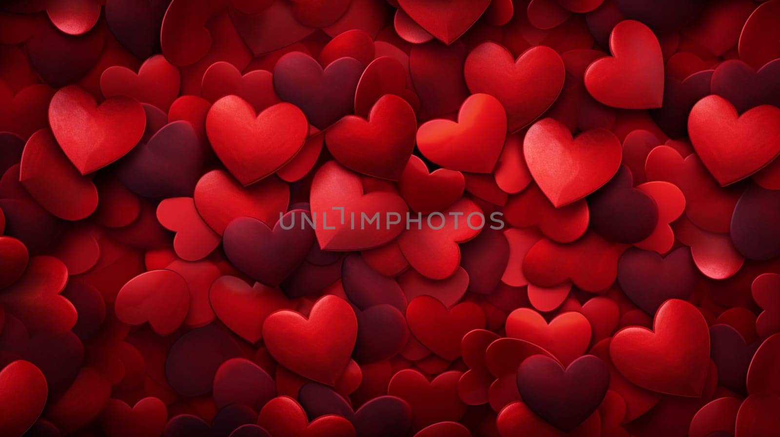 Beautiful red and pink card with hearts. Love concept, Valentine's Day greeting card. Selective focus. Holidays Generative AI,