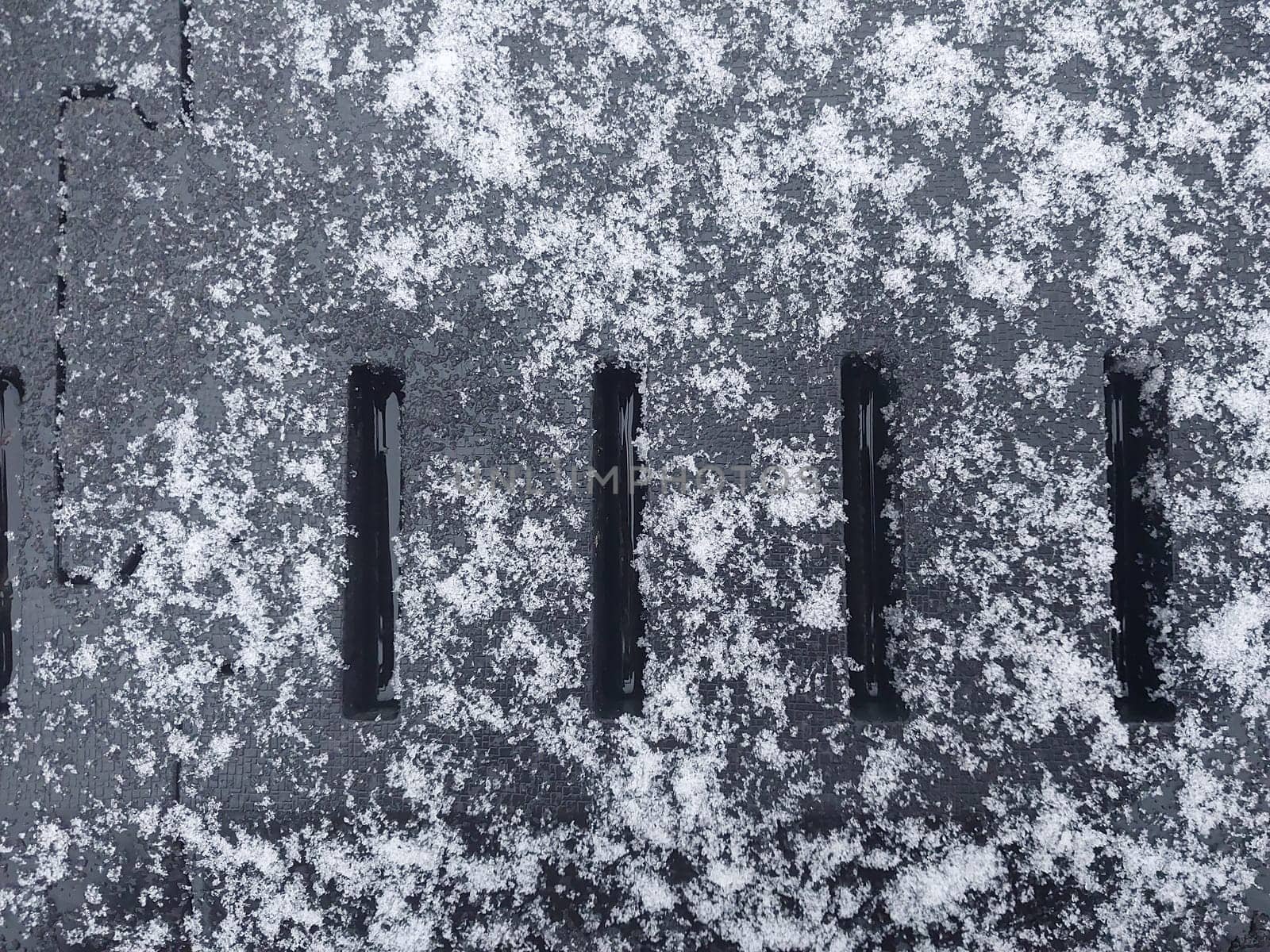 Texture of fallen snow on the objects