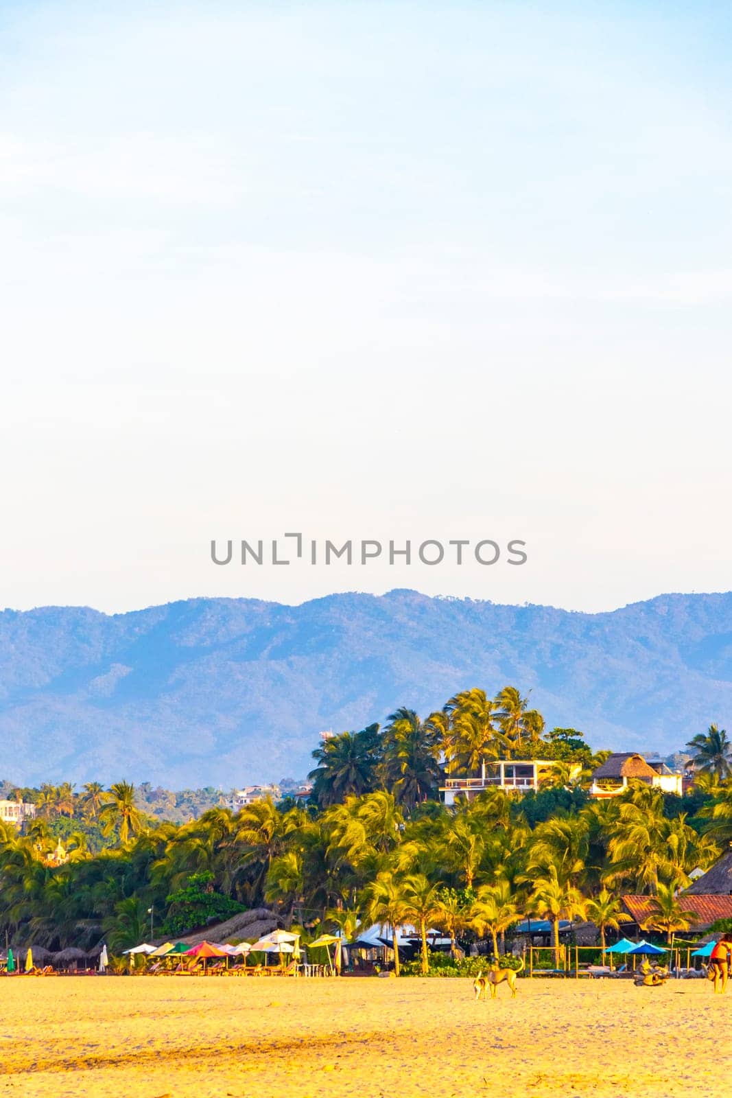 Beautiful city seascape landscape natural panorama view Puerto Escondido Mexico. by Arkadij
