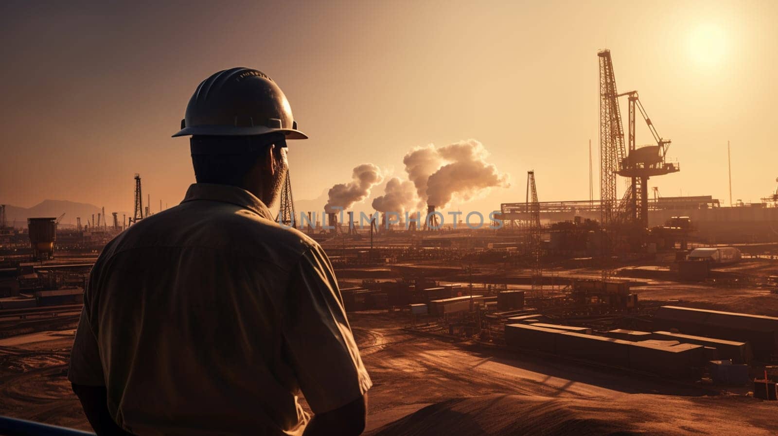 oil field, the oil workers are working. High quality photo