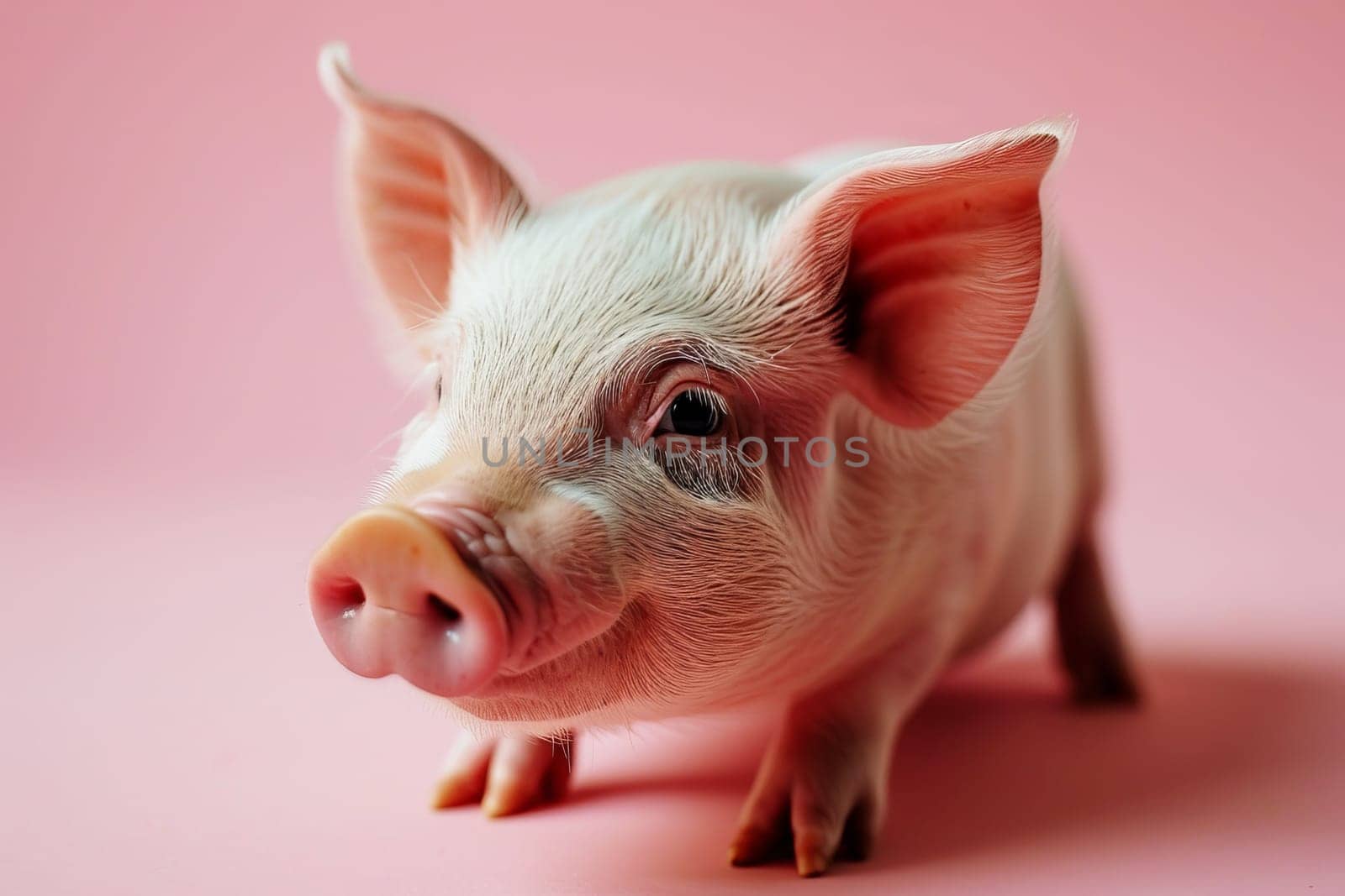 Photo of piggy on a pink background