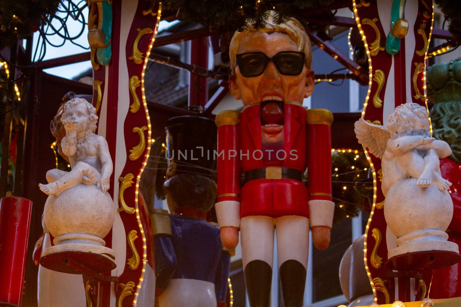 Wooden toy at Christmas Market in Dusseldorf, Germany by Maksym