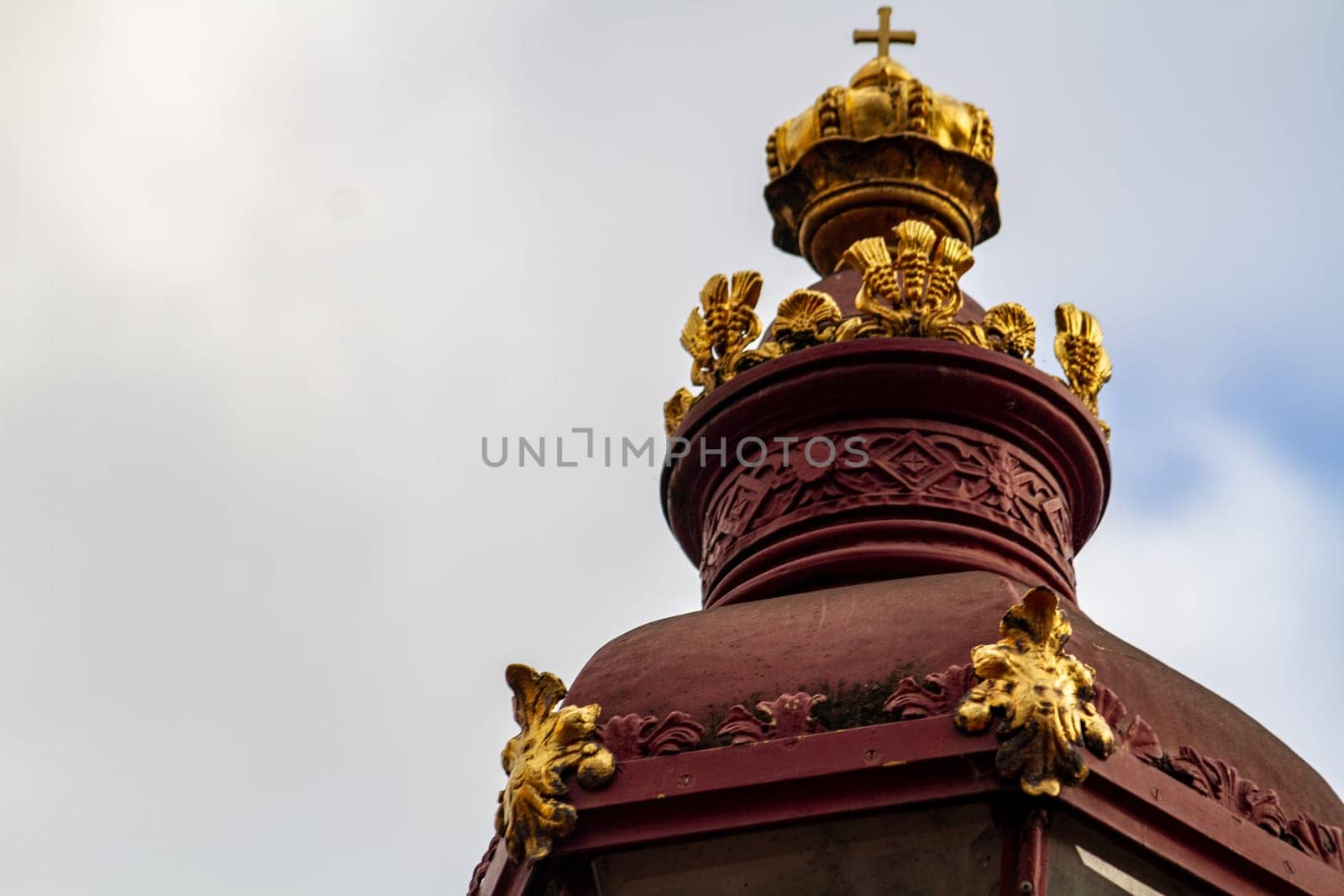 Vintage street lamps in the city of Dusseldorf. High quality photo