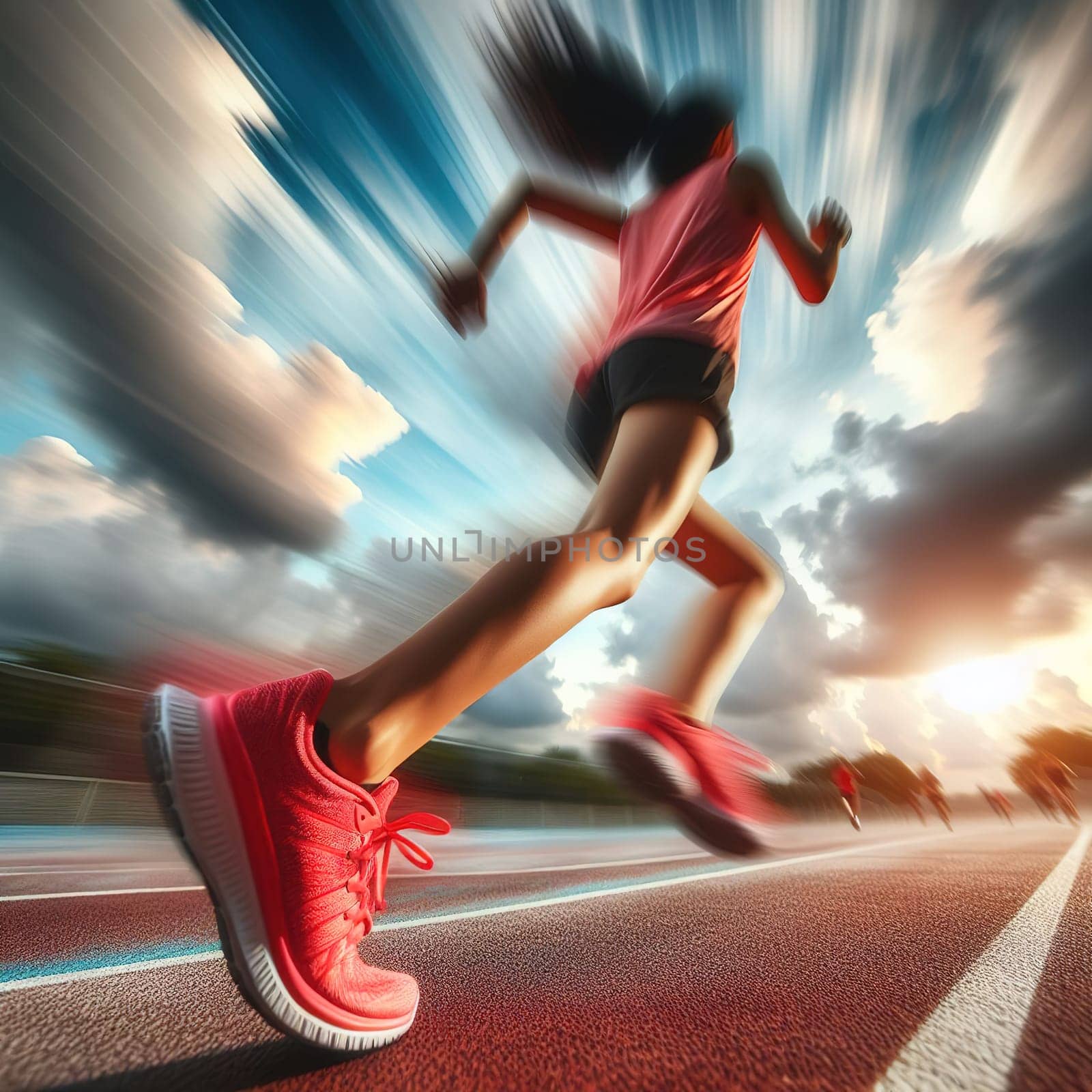 A girl runs on a treadmill. High quality photo