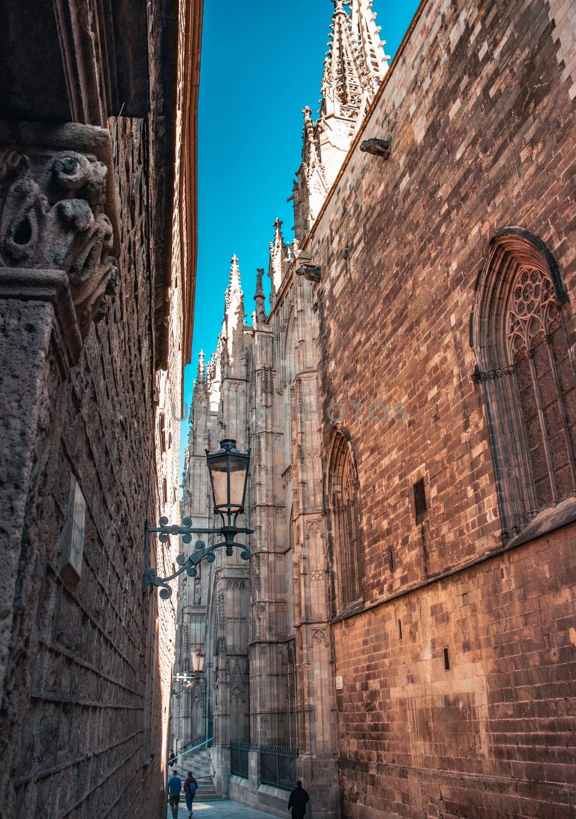 Historical architecture in Barcelona cityscape photo. Beautiful urban scenery photography. by _Nataly_Nati_