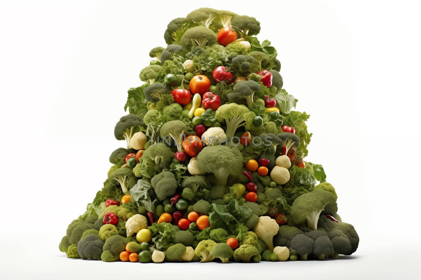 Creative Christmas tree made of vegetables in the shape of a pyramid by Zakharova