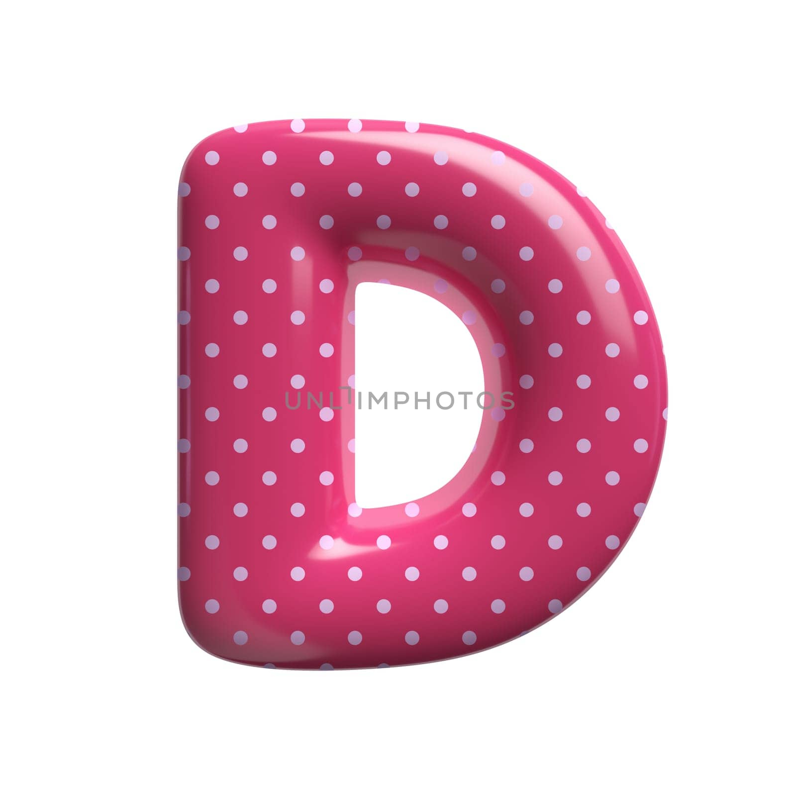 Polka dot letter D - Capital 3d pink retro font - suitable for Fashion, retro design or decoration related subjects by chrisroll