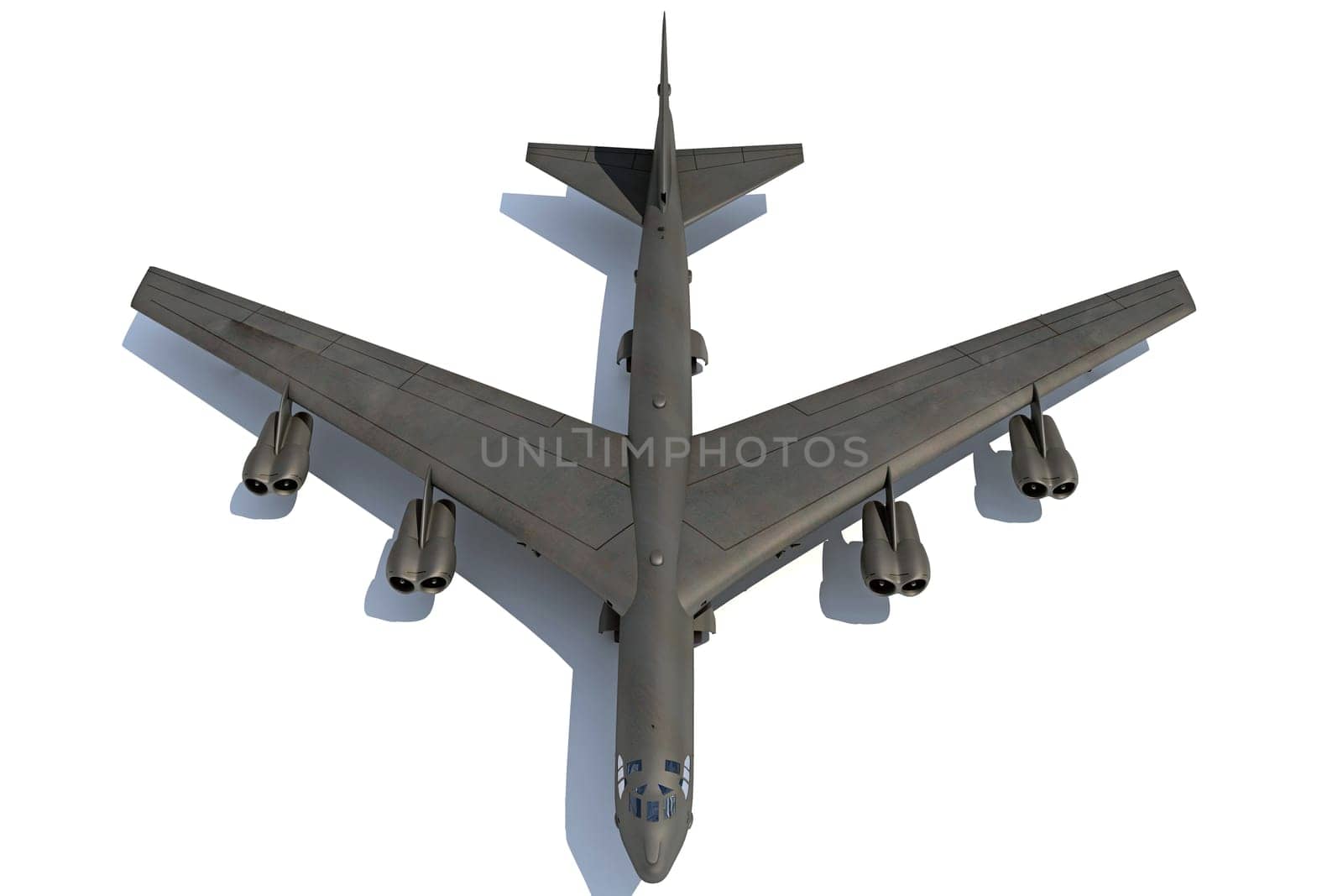 Military Airplane 3D rendering on white background by 3DHorse