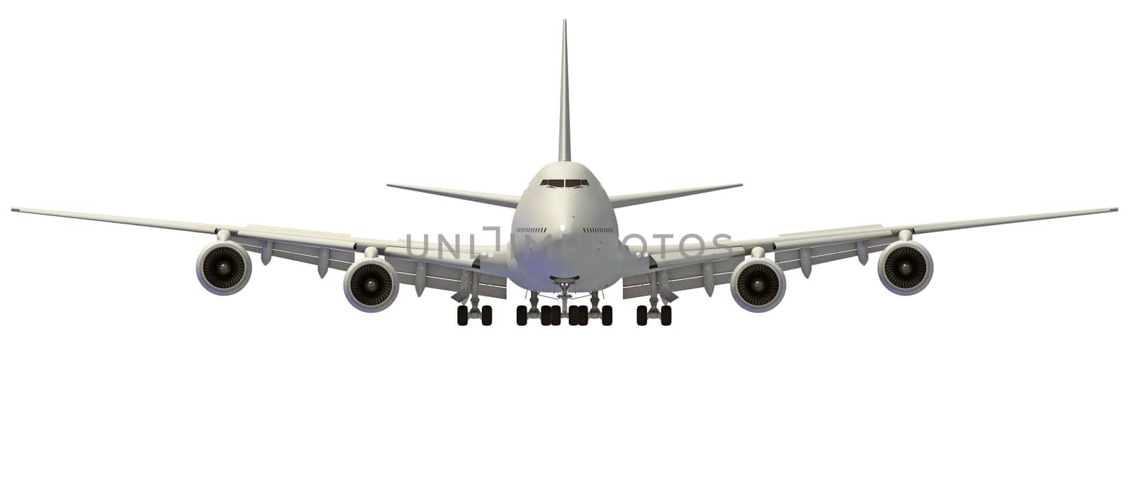 Jet Plane 3D rendering on white background by 3DHorse
